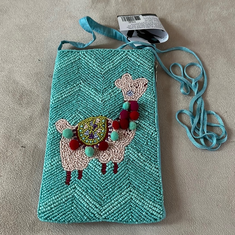 Bamboo trading company club bag - llama - beaded bag